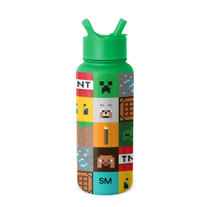 Minecraft Summit Water Bottle with Straw Lid